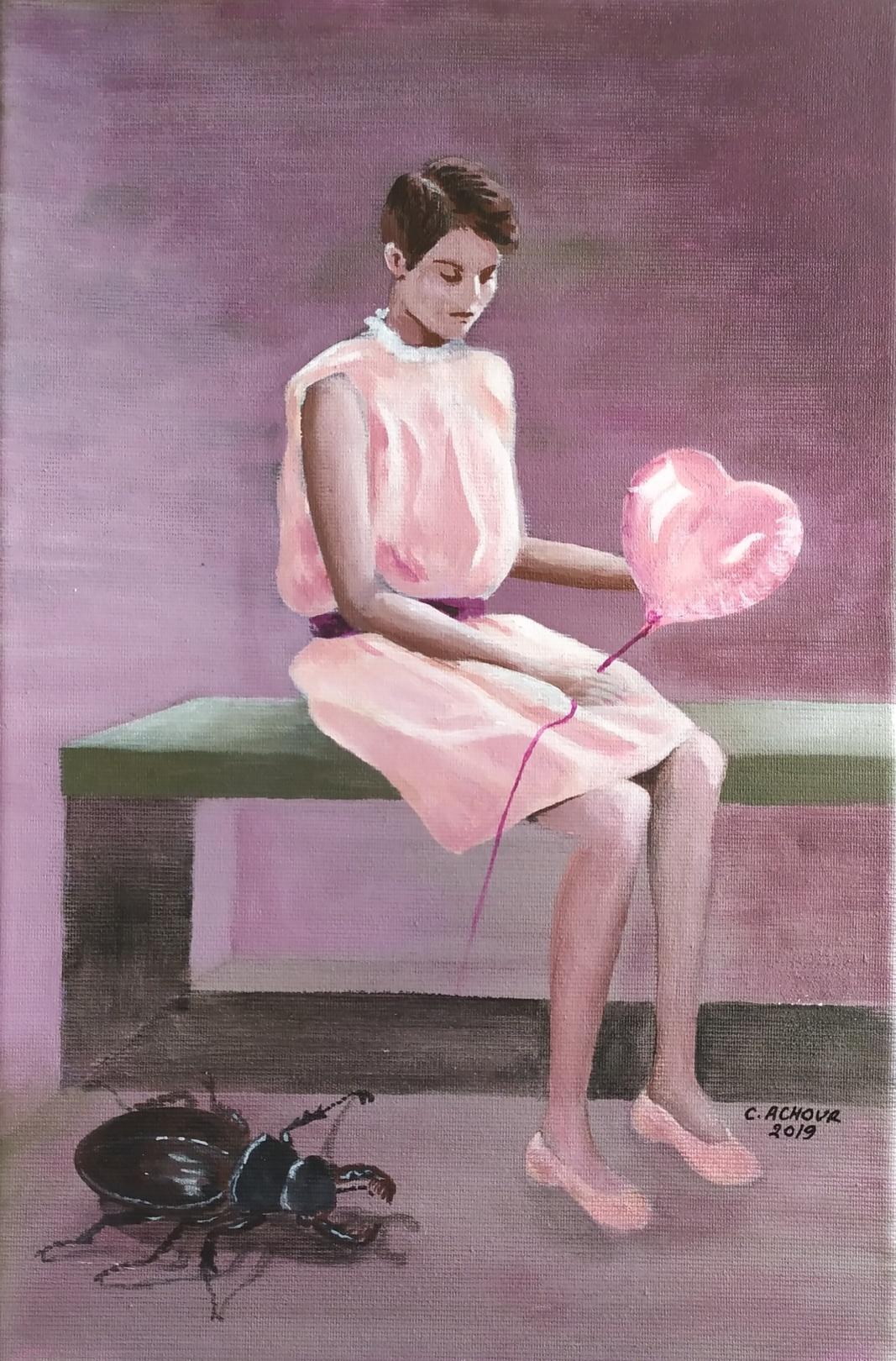 Céline Achour, A question of lust, 33x22 cm, Acrylic on canvas, 2019