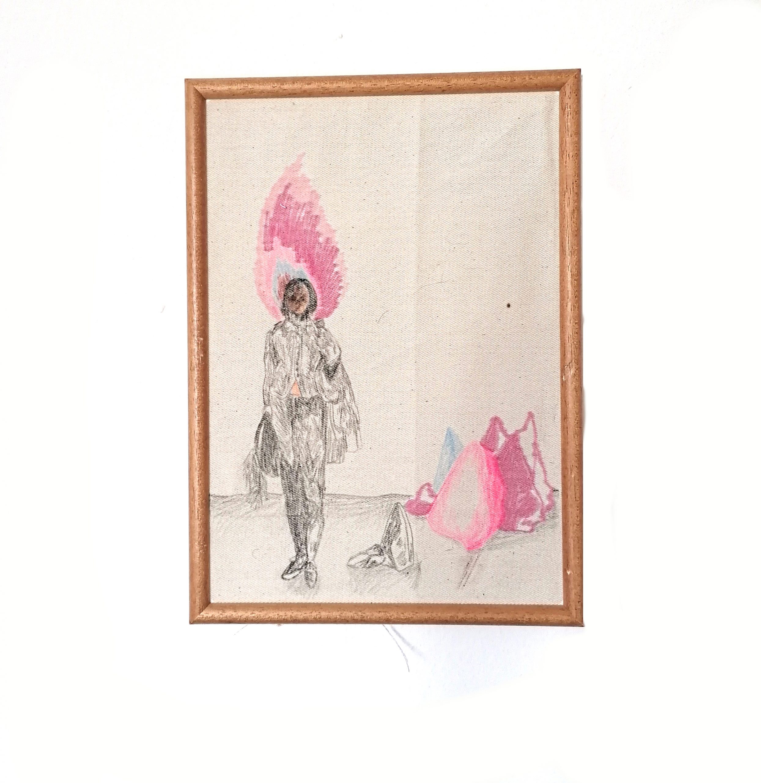 Julia Zöhrer, Homogenes Milieu in Gruppen schaffen, 32x23 cm, Pencil on fabric, 2019