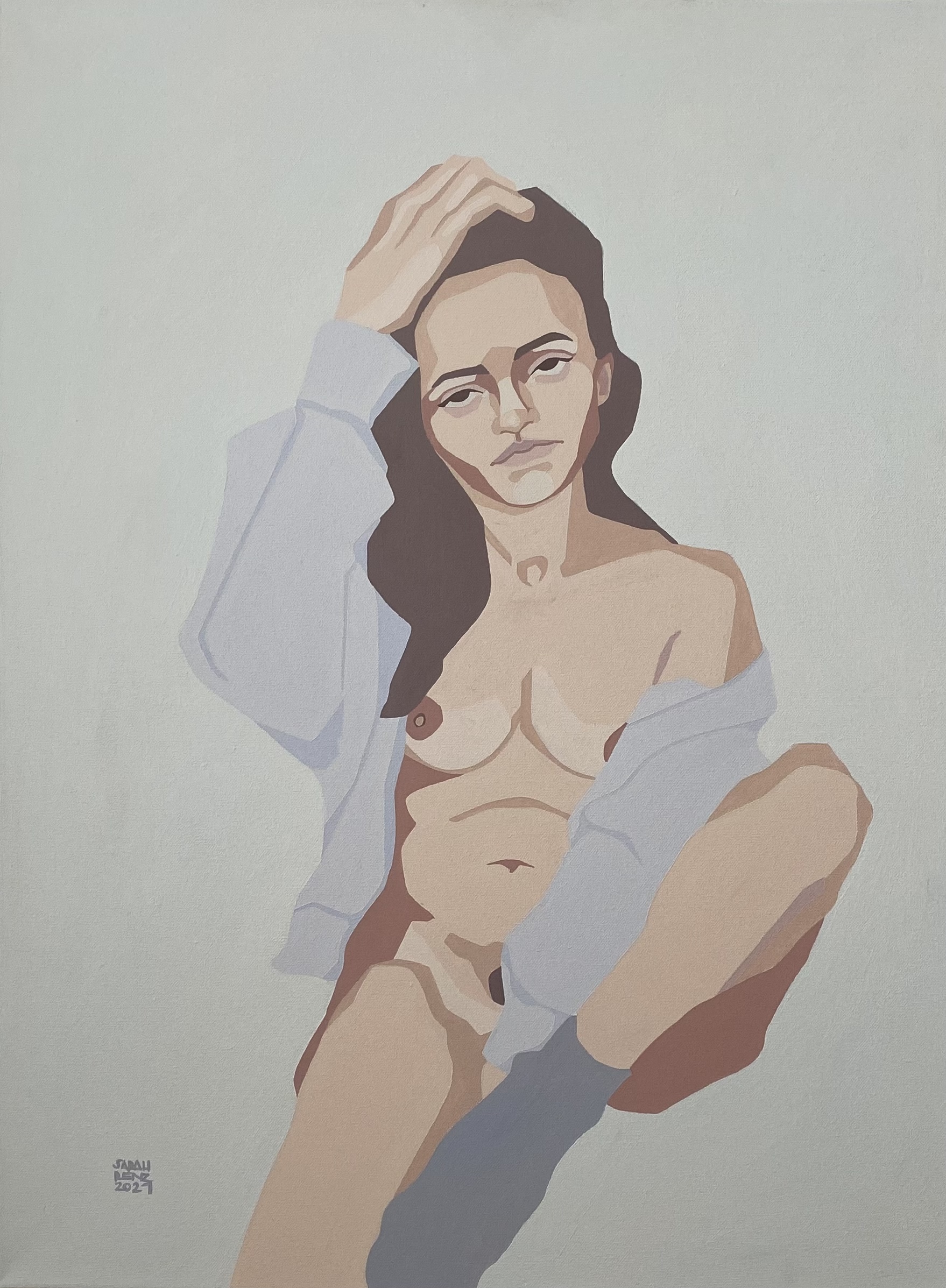 Sarah Renz, Struggeling, 80x60 cm, Acryl auf Leinwand, 2021