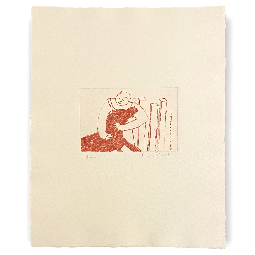 Annerose Riedl, Zaunschmeichler, 50x40 cm, Etching on paper, E.A., 2003