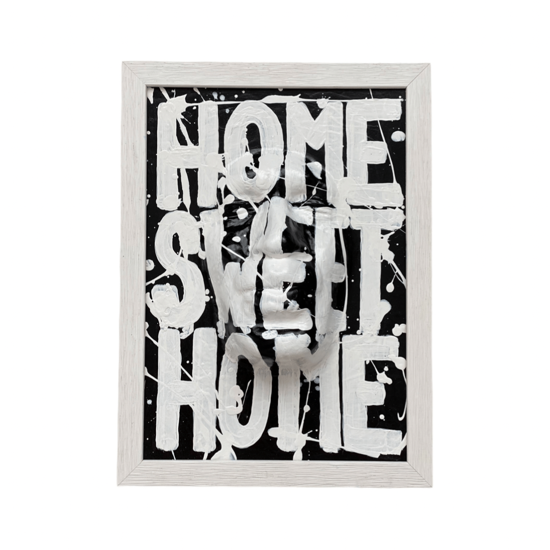 Gregos, Home sweet home, 30x22 cm, Kunstharz und Acryl auf Holz, 2021