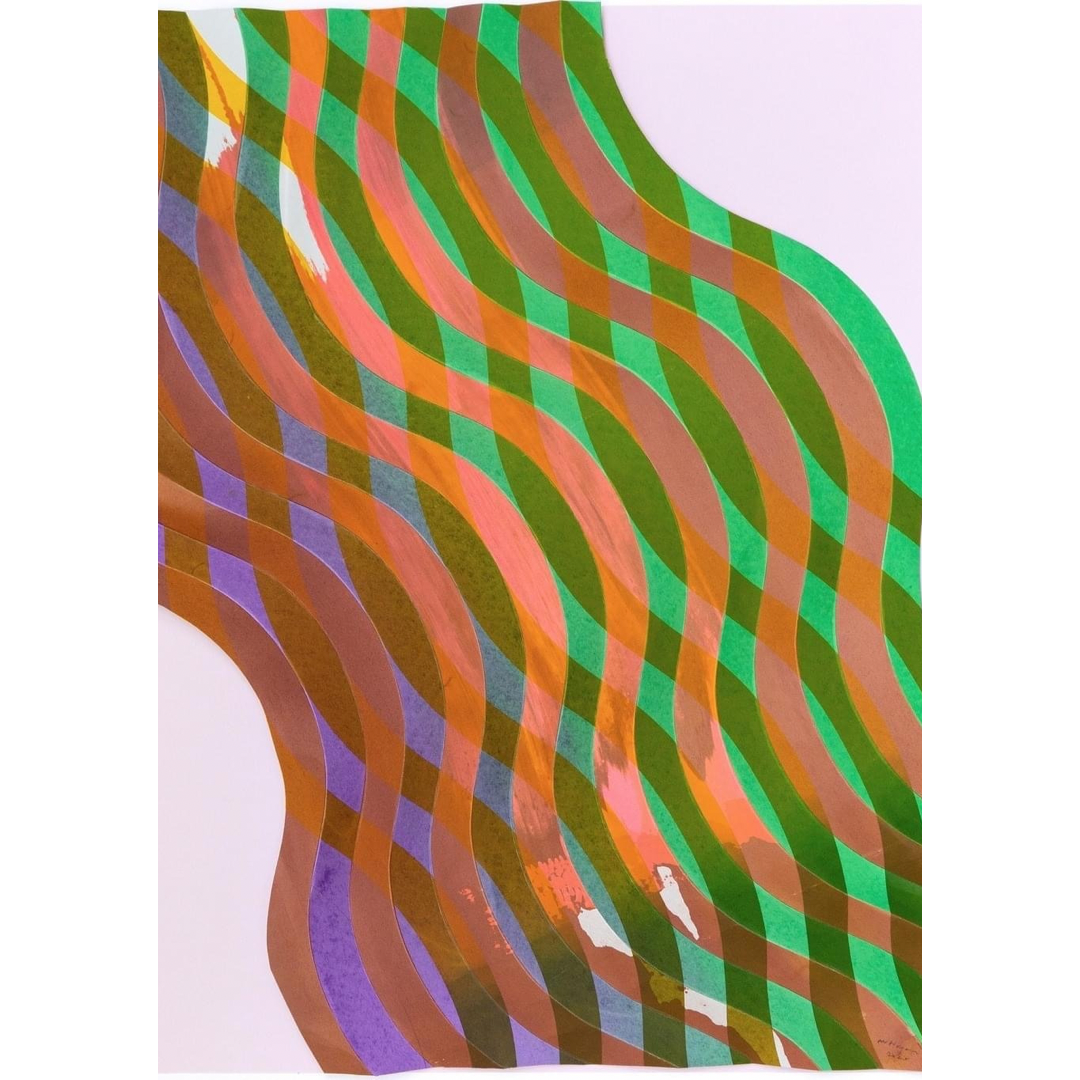 Michael Wegerer, #30308 Folded Figures Wave Nr 8, 60x80x2 cm, Screenprint, Fold (Unikate), 2020