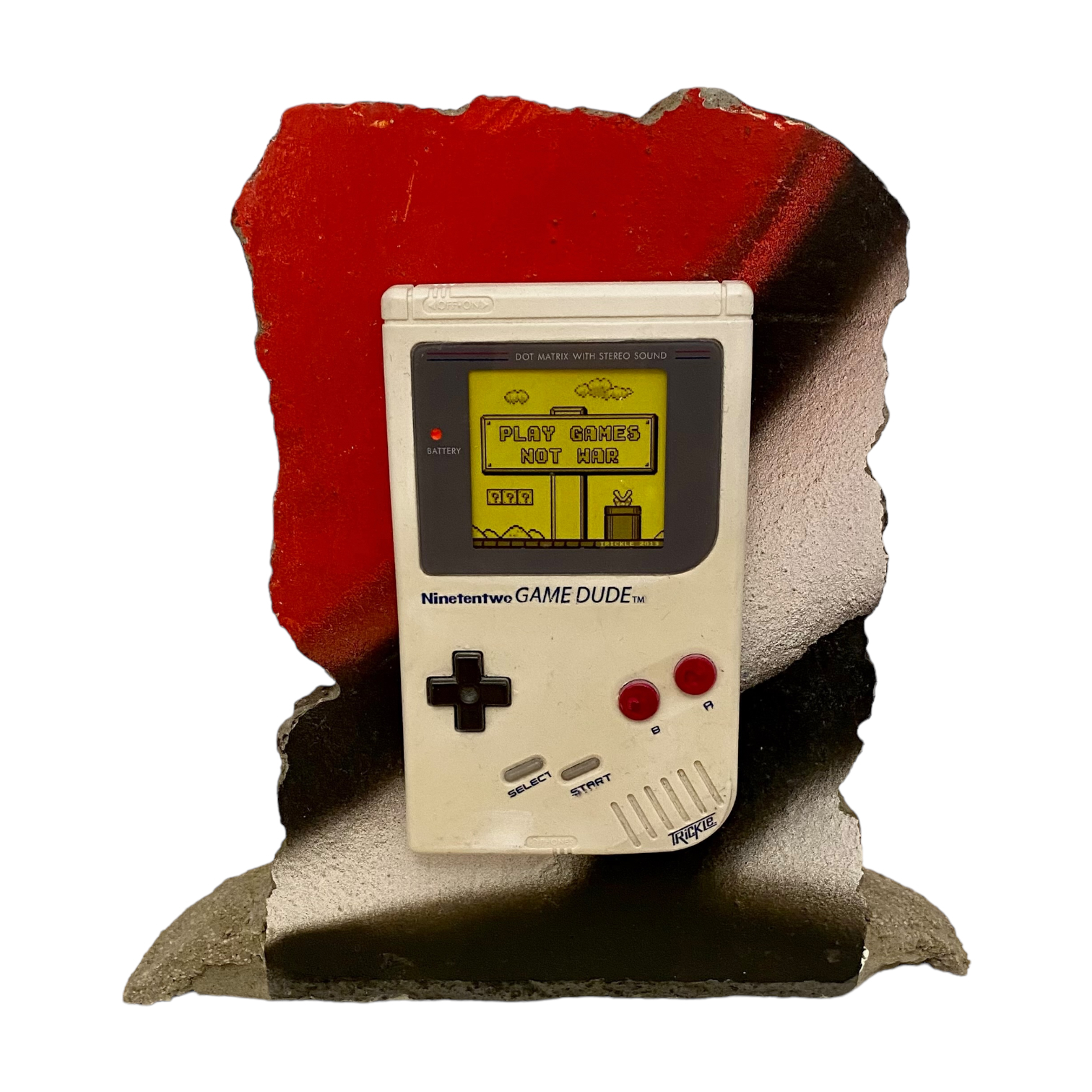 Trickle, Play games not war, 25x25 cm, Special plaster mix and concrete, 2013-2022