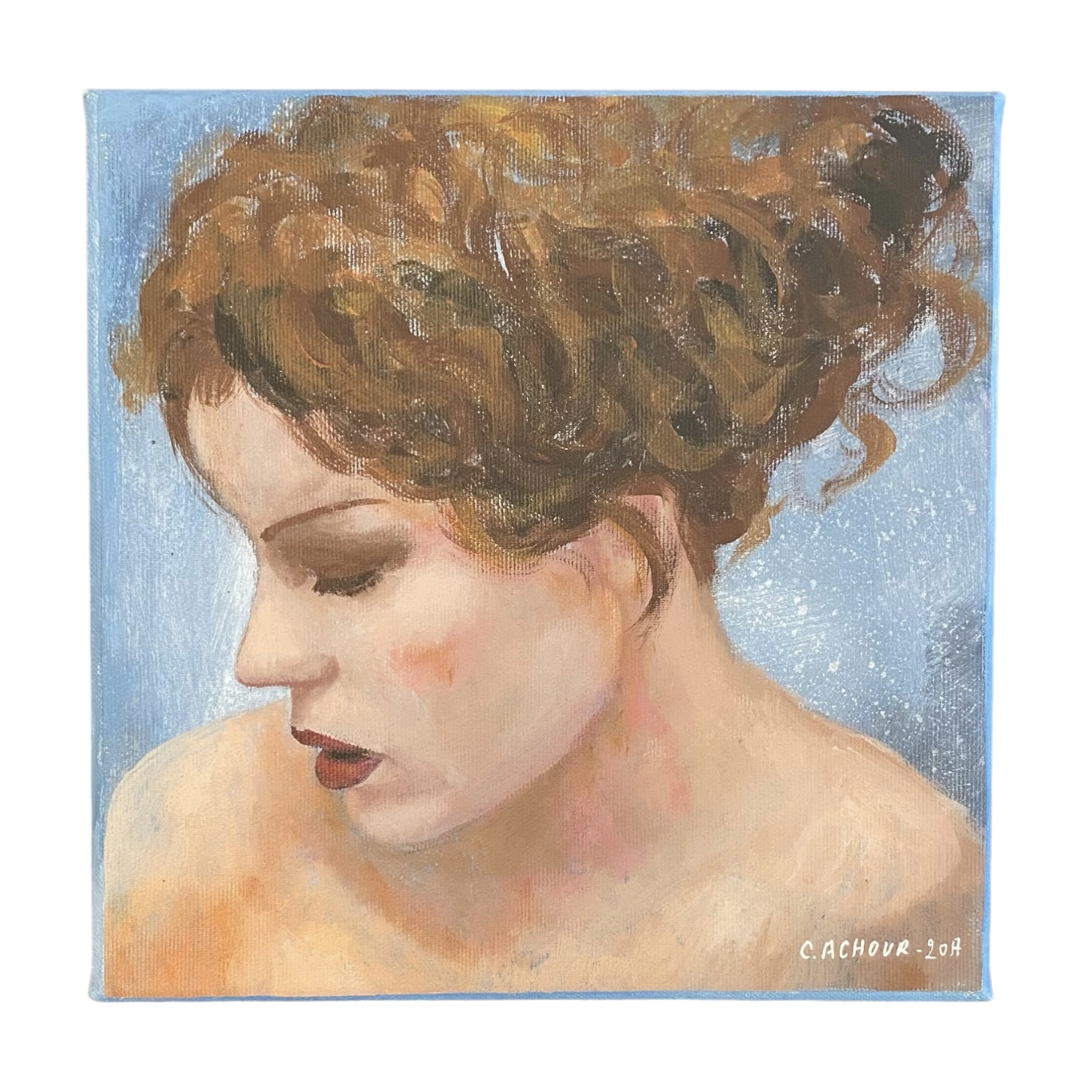 Céline Achour, Fatale Marion, 25x25 cm, Acrylic on canvas, 2017