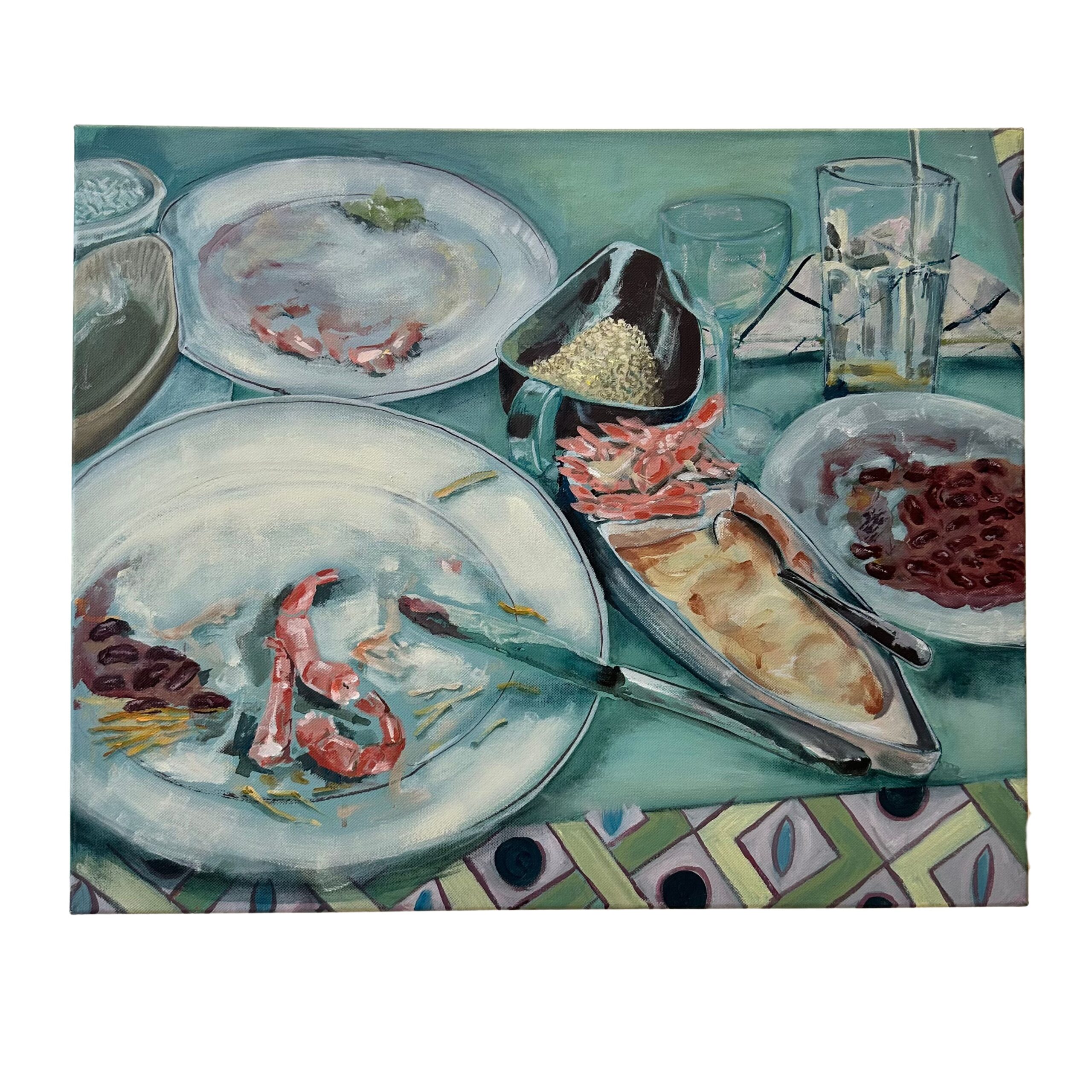 Lucie Boudoux, Ara bleu à Cayenne 2, 50x61 cm, Acrylic on canvas, 2026