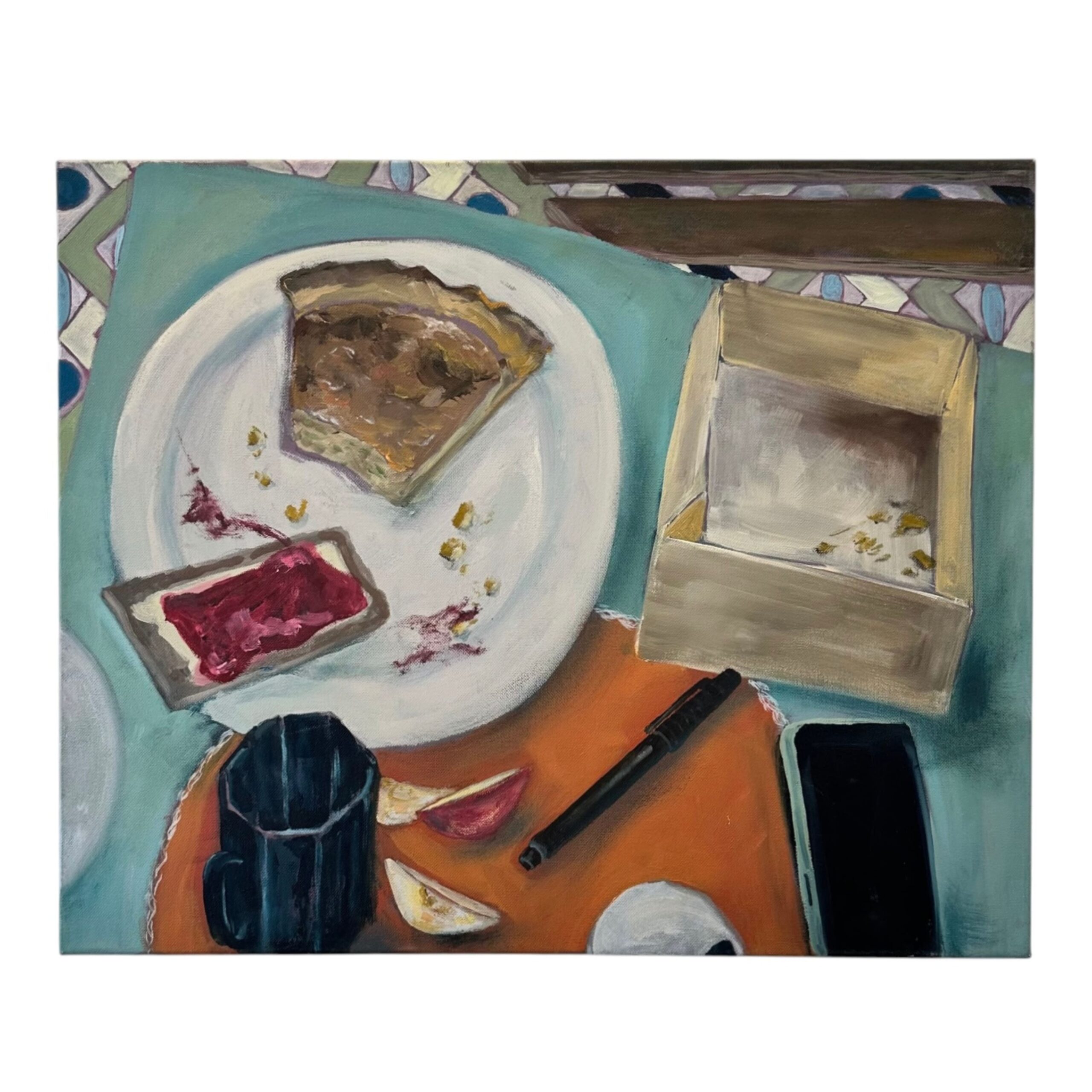 Lucie Boudoux, Brunch à Versailles 1, 50x61 cm, Acrylic on canvas, 2025