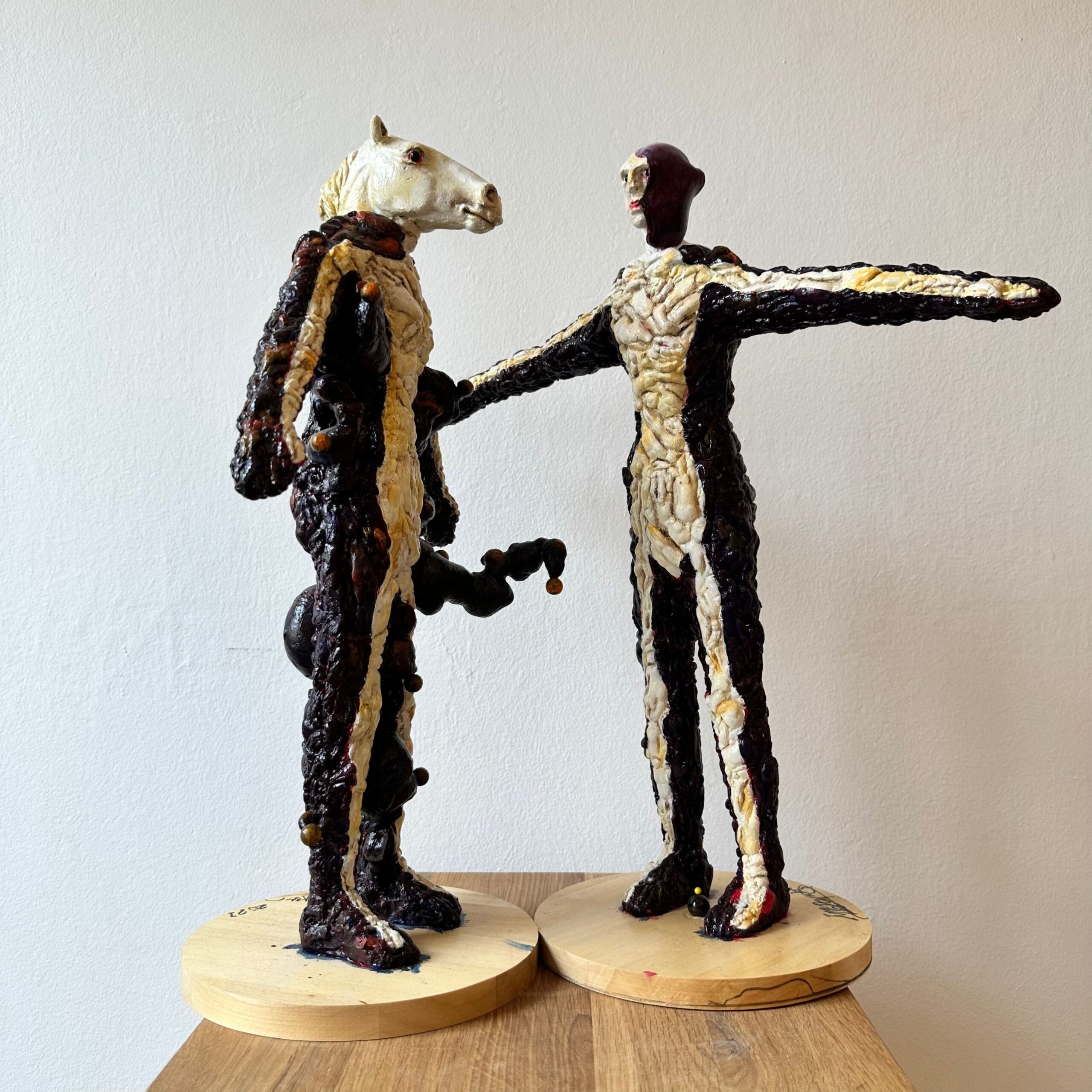 Malcolm Poynter, Study for Horsemen of the Apocalypse, 42x16x10 cm, Glass fibre reinforced polyester, epoxy resin and oil paint, 2021